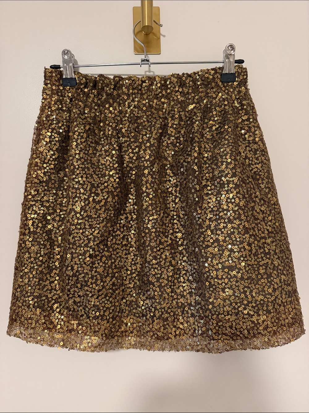 J. Crew Gold Sequin Mini Skirt